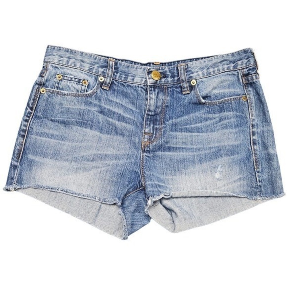 J.Crew Denim Shorts Womens 32 Blue Cut Off Raw Hem Medium Wash Casual Summer